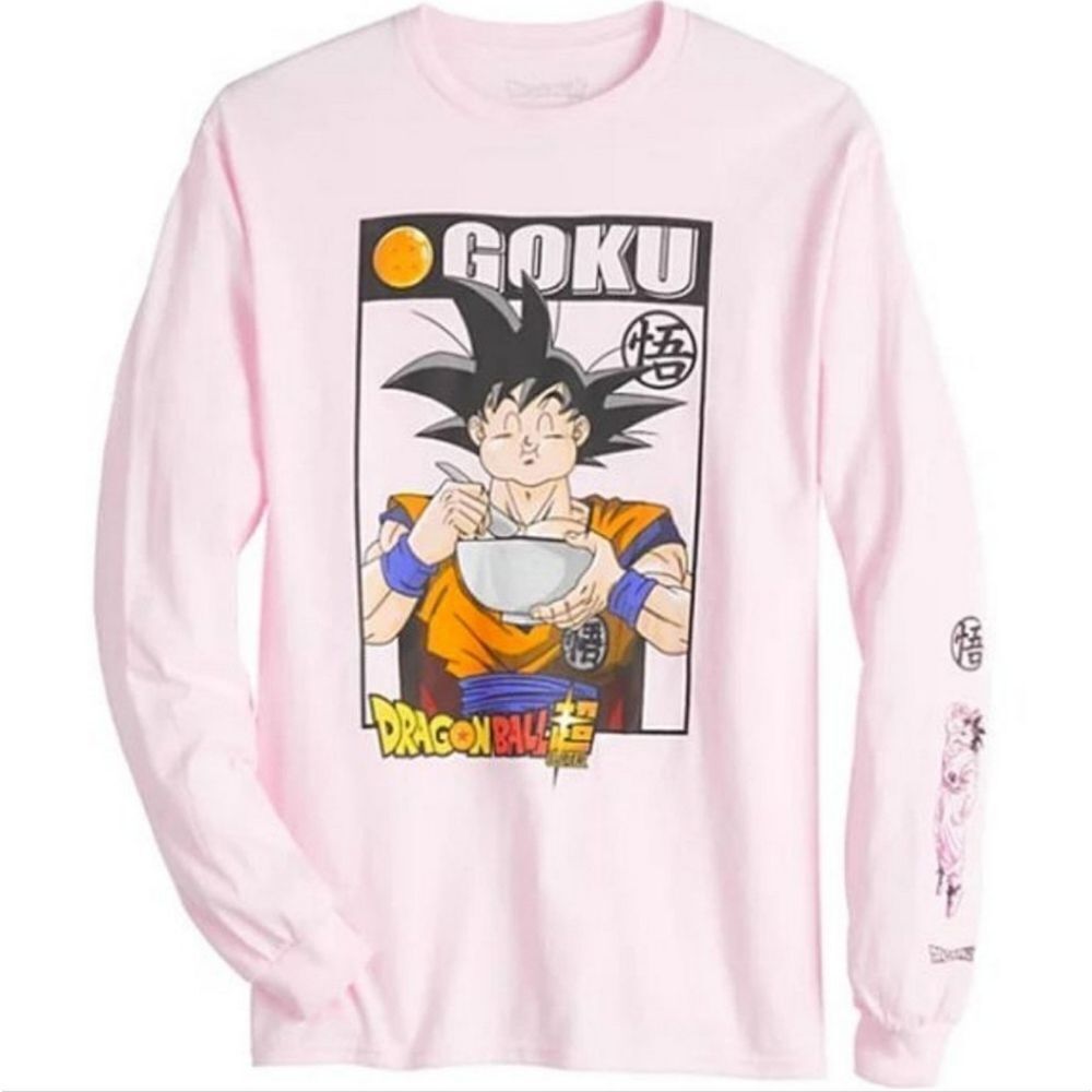 Dragon Ball Z Goku Ramen Pink Long Sleeve Shirt